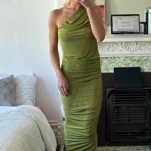 Lioness Draped / Ruched One Shoulder Dress 🐍